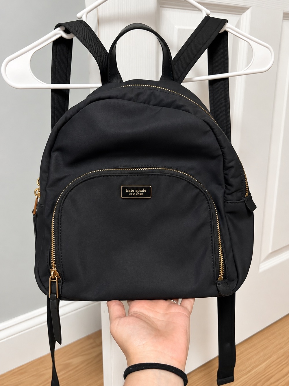 kate spade Black Mini Backpack with Gold Hardware